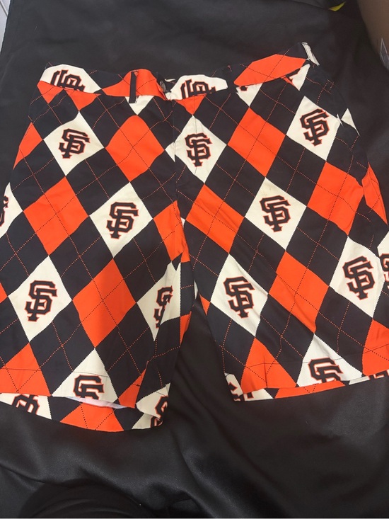 Loudmouth Other - MLB Loudmouth Orange Black White Argyle San Francisco Giants Shorts Size 38